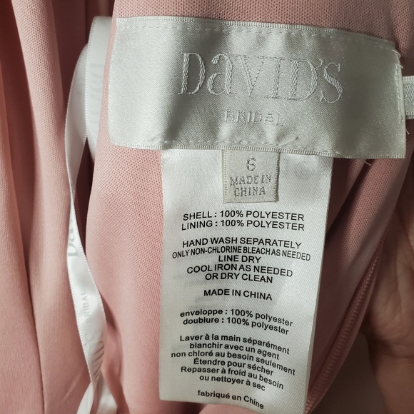 David's Bridal Ballet Pink Halter Maxi Dress Bridesmaid Size 6 - Picture 10 of 12